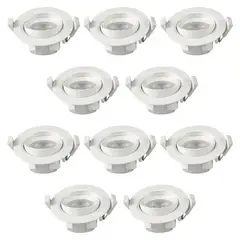 WANT - Pack 10 Foco Basculante LED Embutido Spot 6,5W 6500K Redondo