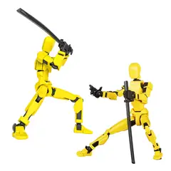 OEM - Figura De Acción Articulada, Robot Movil 14 Cm, Magnética Amarillo