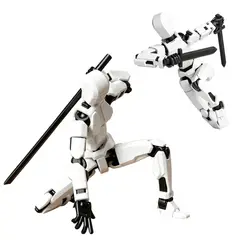 OEM - Figura De Acción Articulada, Robot Movil 14 Cm, Magnética Blanco