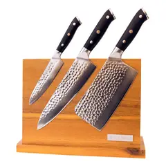 KANKA - - Porta Cuchillos Premium De Madera Magnetizado 30cm Color Café