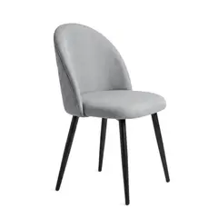 VENHOOUSE - Silla de Comedor Tapizada Acolchada Metal Moderna Sora Gris