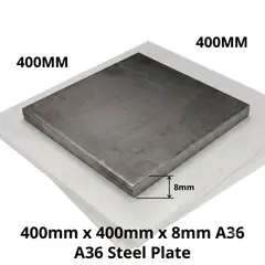 GENERICO - PLACA METALICA CUADRADO ACERO ASTM A36 400 x 400 x 8 mm – HIERRO LISO