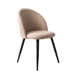 VENHOOUSE - Silla de Comedor Tapizada Acolchada Metal Moderna Sora Beige