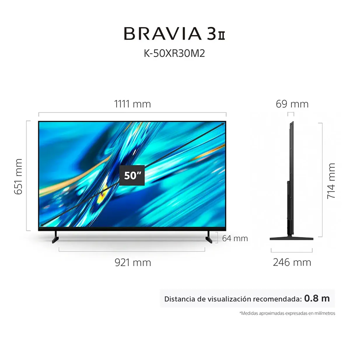 SONY - LED Smart TV  Bravia 3 II Sony 4K Ultra HD K-50XR30M2