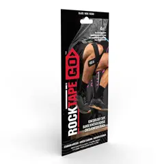 ROCKTAPEGO - Cinta Kinesiológica 4 Tiras Pre Cortadas 25 Cm Color Negro