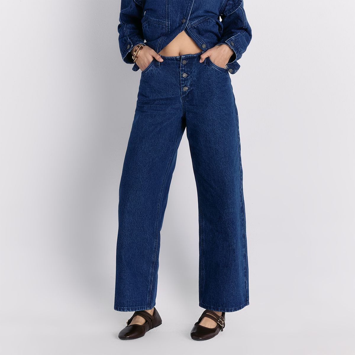 LOUNGE - Pantalón Mujer Sin Pretina Denim