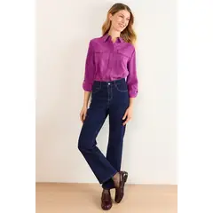 MA GRIFFE - Jeans Malla Recto Mujer Azul