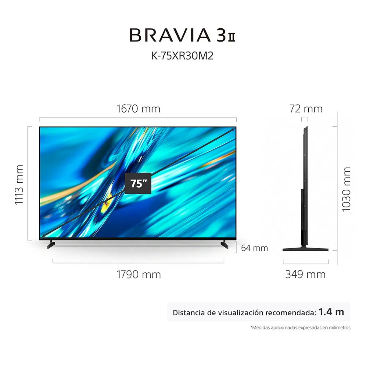 SONY - LED Smart TV  Bravia 3 II Sony 4K Ultra HD K-75XR30M2