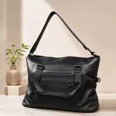 GENERICO - Bolso Duffle Viaje Hombre Mujer Fin De Semana Piel Sintética Negro Deportivo Gym Trabajo