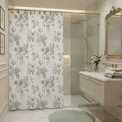 GENERICO - CORTINA DE BAÑO ELEGANTE 180X180 CM CON FORRO BLANCO CB29