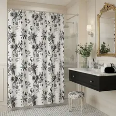 GENERICO - CORTINA DE BAÑO ELEGANTE 180X180 CM CON FORRO BLANCO CB33
