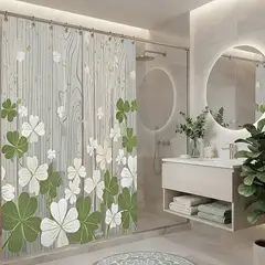 GENERICO - CORTINA DE BAÑO ELEGANTE 180X180 CM CON FORRO BLANCO CB35
