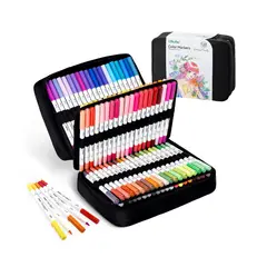 OHUHU - Set Marcadores Agua 120 Colores Puntas Pincel Y Fina