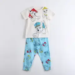 PAW PATROL - Pijama Manga Corta Niño Full Print Blanco