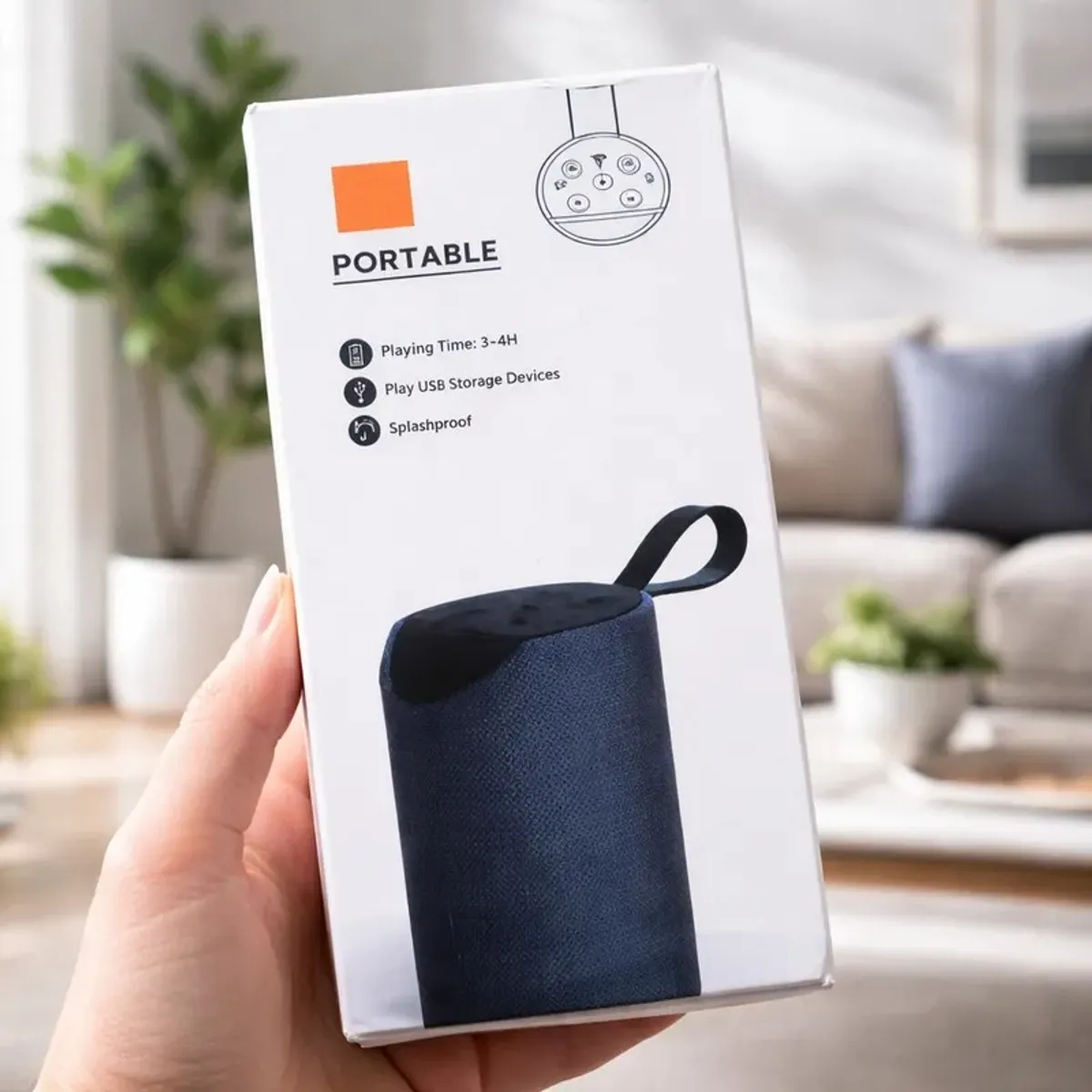 GENERICO - Parlante Bluetooth Portátil Resistente al Agua Negro