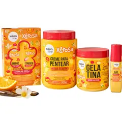 SALON LINE - Pack Capilar Xêro Shampoo + Acondicionador + Crema + Gel + Óleo