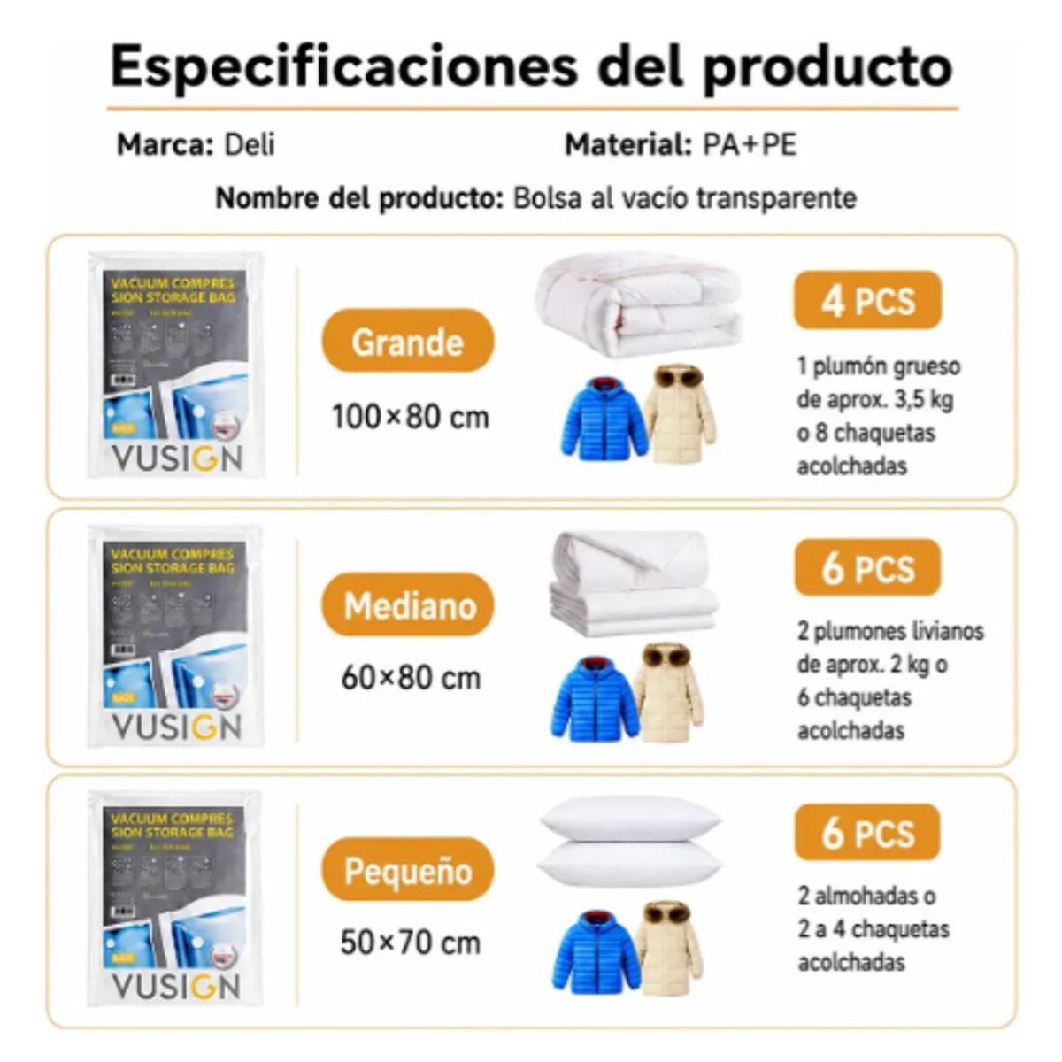 GENERICO - Pack 16 Bolsas Vacio Ropa Almacenamiento