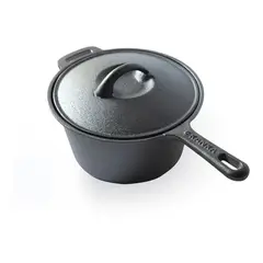 KANKA - Olla Salsero Hierro Fundido Cocina Parrilla Salsas Negro