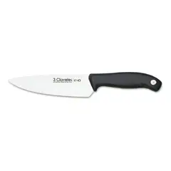 3 CLAVELES - Cuchillo De Cocina Chef Cocinero 15cm Acero Evo Color Negro