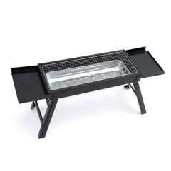 GENERICO - Parrilla Portátil Plegable Carbón 89cm Bandejas Laterales