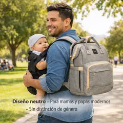 MOVI - Mochila Bebé 3 en 1 con Moisés y Mudador Plegable – 0 a 12 Meses