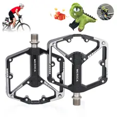WUWAWDOGA - Pedales Bicicleta Mtb Antideslizante Aluminio Plataforma Par Negro