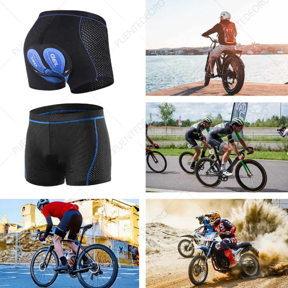 WUWAWDOGA - Calza Ciclismo Mujer Hombre Interior Gel Short Ropa Acolchad Talla M L XL