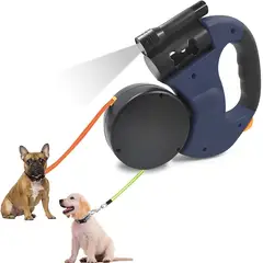 KUANGYE - Correa Perro Doble Retractil Resistente Larga Anti Enredo