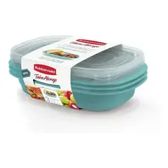 RUBBERMAID - 2021623 Hermético Takealongs Snack To Go 887ml Pack 3 Unidades Celeste