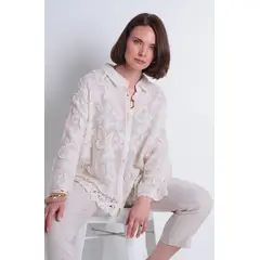 WADOS - BLUSA BRODERY MANGA 34 ABOTONADA EN DELANTERO