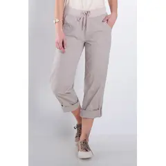 WADOS - PANTALON CROP RECTO TIRO ALTO PRETINA ELASTICADA CON LAZO EN CINTURA
