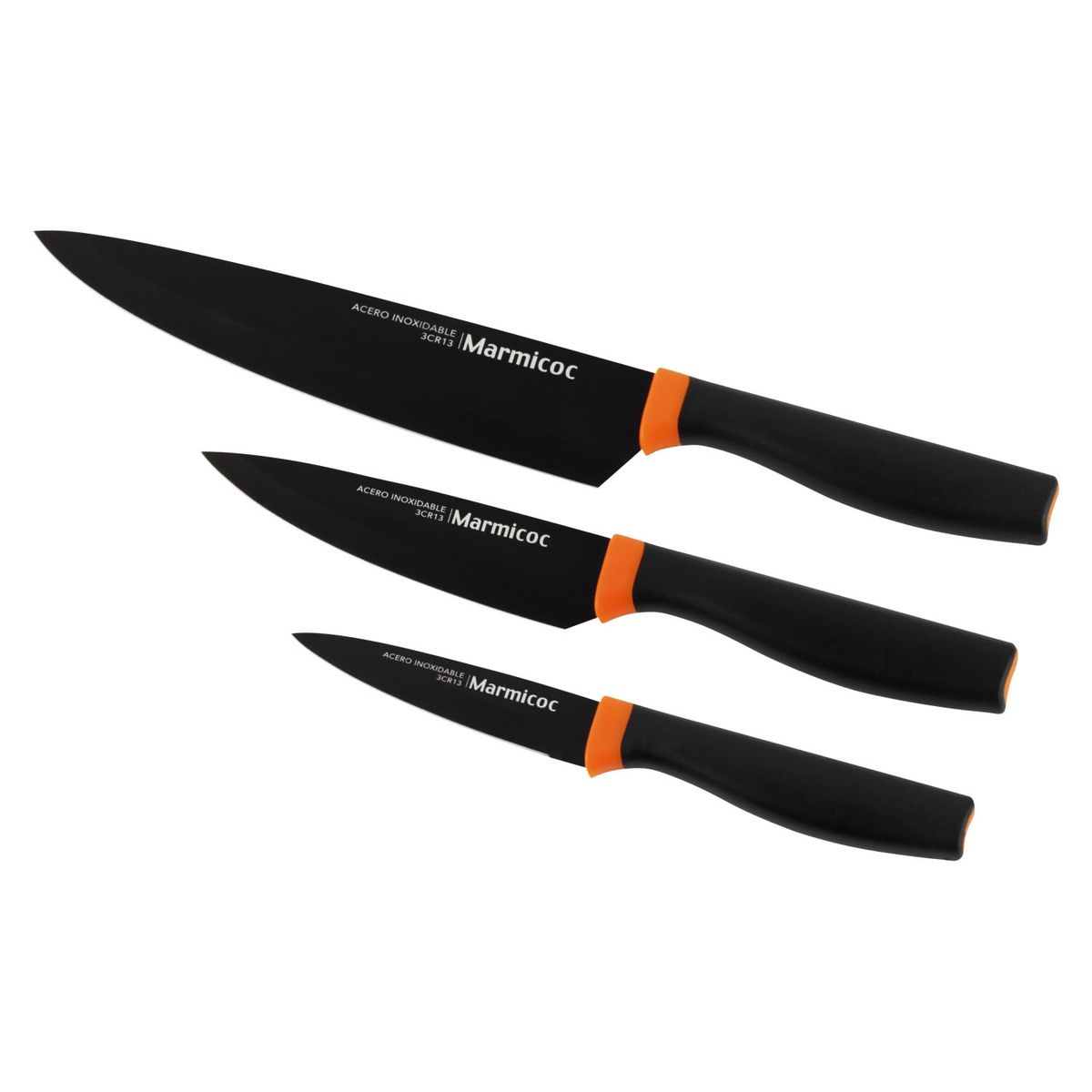 MARMICOC - Set 3 Cuchillos De Cocina Chef Black Marmicoc