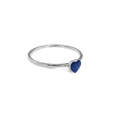COGGIOLA - Anillo Lapislázuli Fino Corazón Plata Fina 950