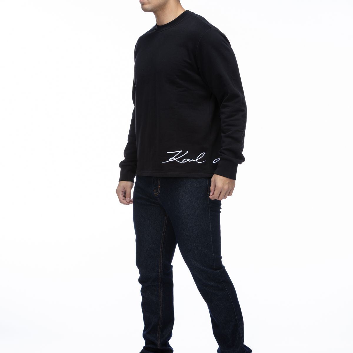 KARL LAGERFELD - Polerón con firma en borde Negro Karl Lagerfeld