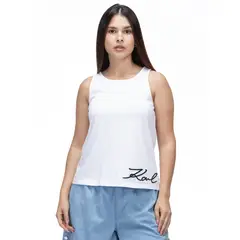 KARL LAGERFELD - Polera sin mangas con logo Blanco