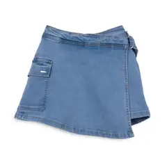 PILLIN - Short Falda Niña Denim Azul