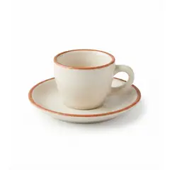 HALLEN - Set de 6 Tazas con Platillo Café Expresso Porcelana Aryna 90 ML