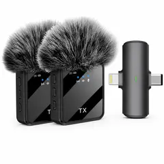 GENERICO - Pack 2 Microfonos Inalambrico Dual Tx Para iPhone Y Android