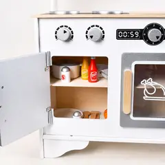 SOFT PLAY - Cocina De Madera Con Accesorios Para Niños Pollo Asado