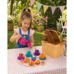 MYLHOGAR - Set De Picnic Infantil Con Juego De Te Cesta 23 Piezas