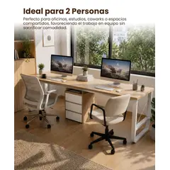 KASITA - Escritorio Oficina Grande 2 Personas 3 Cajones 200x48x73cm