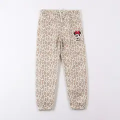 DISNEY - Pantalón de Buzo Niña Minnie Animal Print Beige