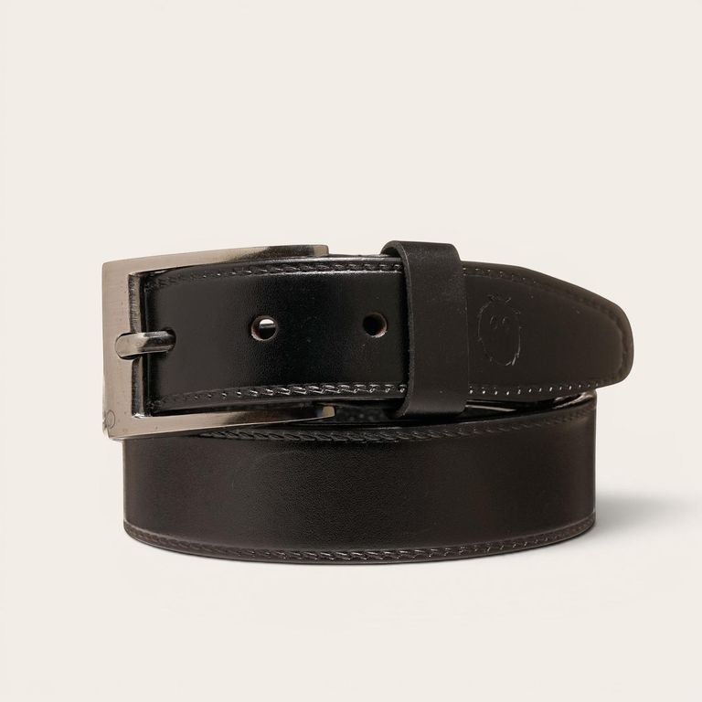 Cinturon Clasico de Cuero con Costura Olmo - Negro Negro 105