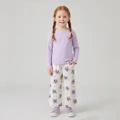 DISNEY - Pantalón de Buzo Niña Minnie Full Print Beige