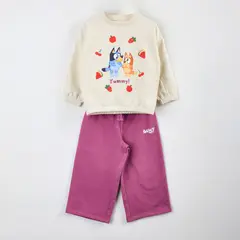 BLUEY - Conjunto Buzo Niña Frutillas Blanco