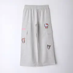 HELLO KITTY - Pantalón de Buzo Niña Cargo Gris