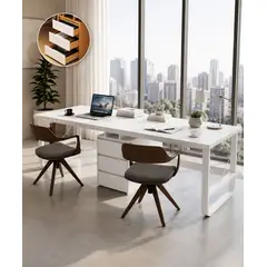 KASITA - Escritorio Oficina Grande 2 Personas 3 Cajones 200x50x73