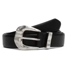 GACEL - Cinturon mujer negro ancho 30mm