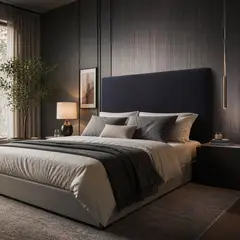 BLOCCARE - Respaldo sin retorno 1.5 plaza - Liso Acolchado completo Gris