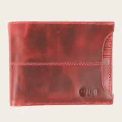 OLKI - Billetera de Cuero con Tarjetero Removible Ancoa - Rojo